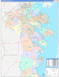 Anne Arundel ColorCast Wall Map